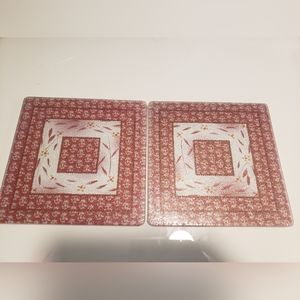 Pair of Temptations Glass Trivets 8 "